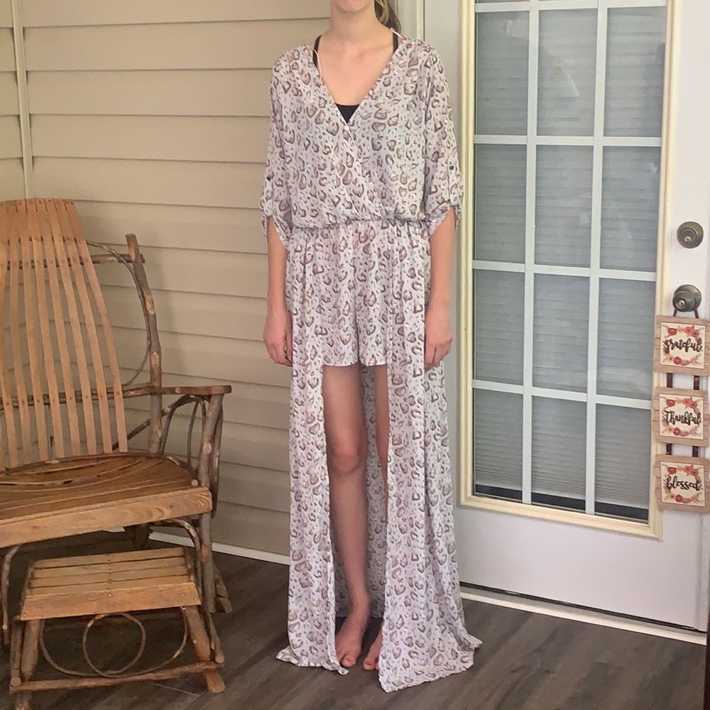 Karlie Jumpsuit Shorts Romper Maxi Dress Size Large Long